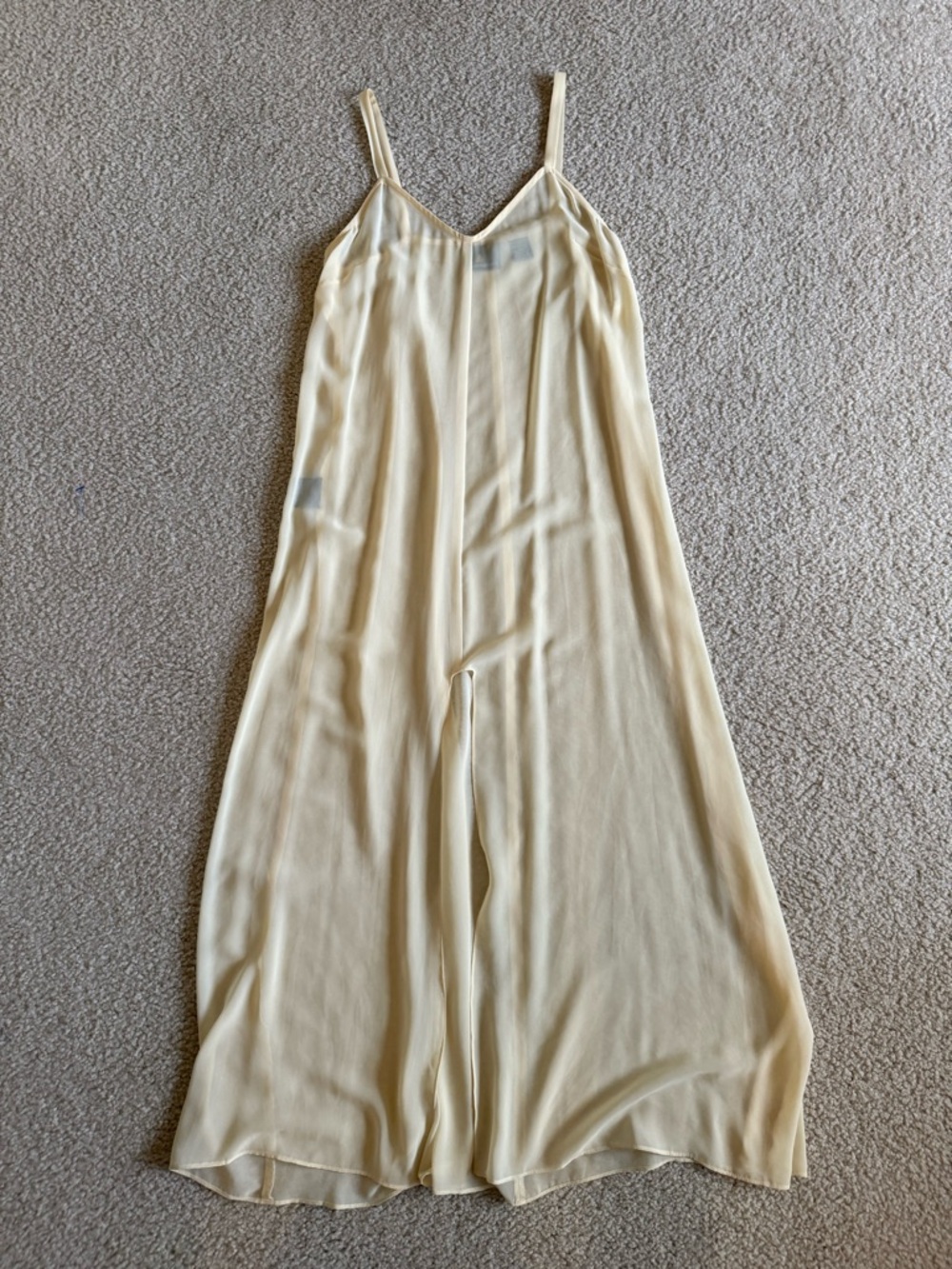 EUC vintage Lizsport sheer butter yellow dress